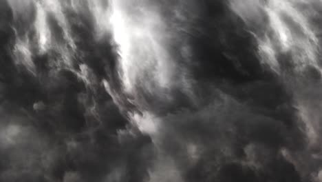 tormentas eléctricas que ocurren dentro de nubes grises oscuras 4k