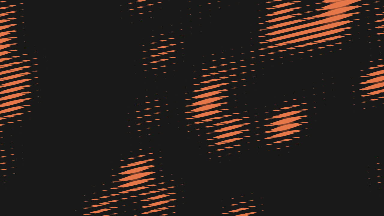 Bold black and orange dot pattern on black background