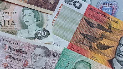 world paper money as background