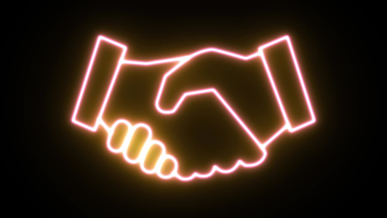 네온 조명 아이콘 애니메이션 4k uhd 검은 배경