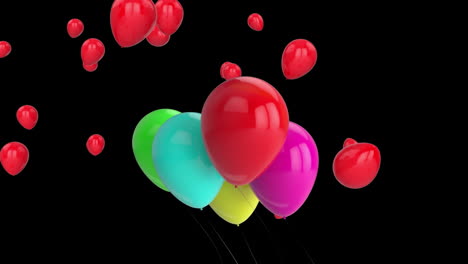 globos sobre un fondo negro