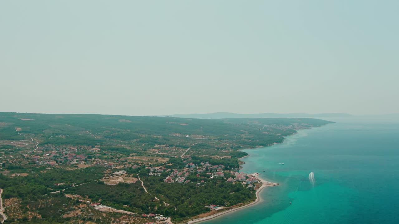 croacia costa aérea playas azul agua naturaleza limpio soleado vacaciones