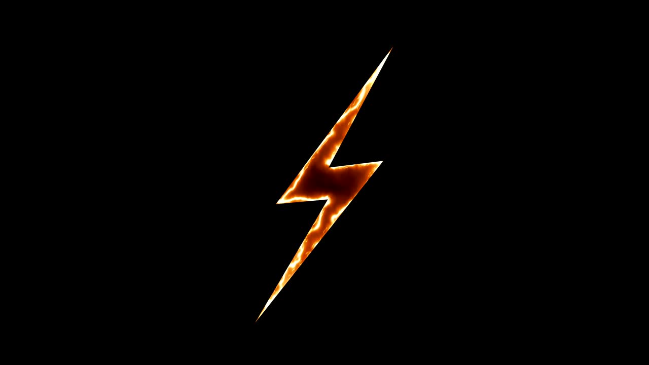 Abstract background with lighting bolt sign. Icon on black background