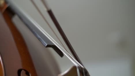 slow motion shot of cello playing