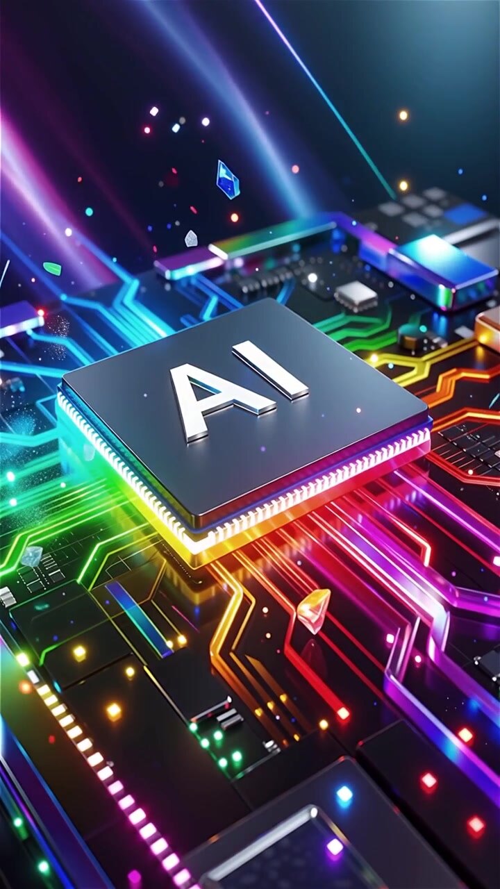Futuristic AI Chip Motherboard Technology Background