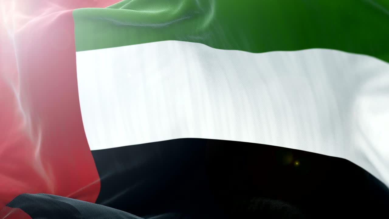 bandera de los emiratos árabes unidos fondo de agitaciones lentas. 4k agitaciones de banderas de primer plano. bucle sin costuras