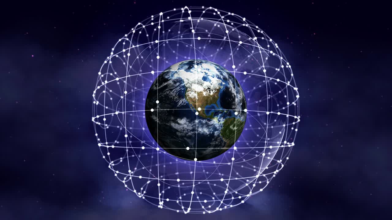 tierra, concepto de red de conexión, bucle