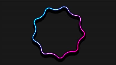 círculo ondulado curvo azul púrpura animación de video de neón abstracto
