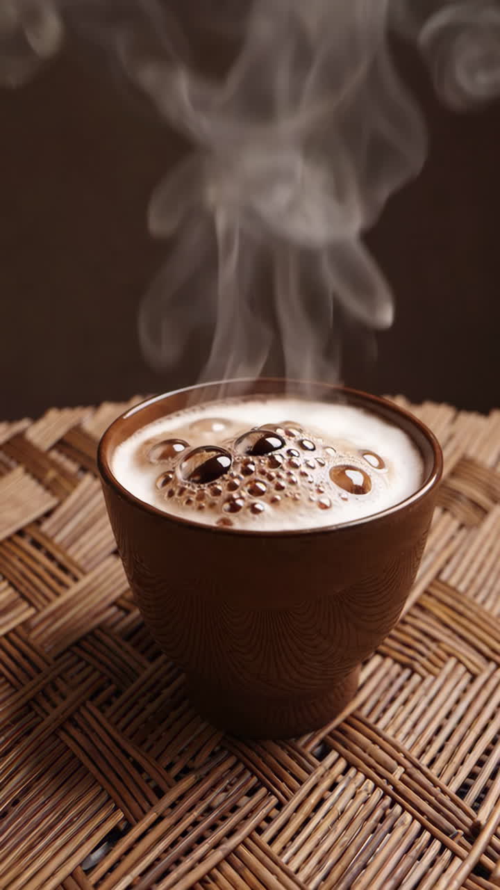 Hot Coffee in a Brown Cup