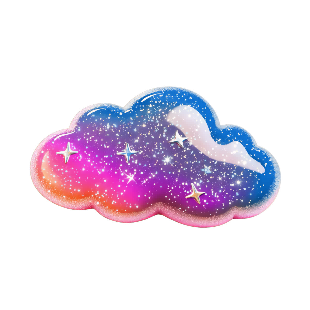 Aesthetic glitter cloud animation isolated asset, transparent 4K video, alpha channel, ProRes 4444
