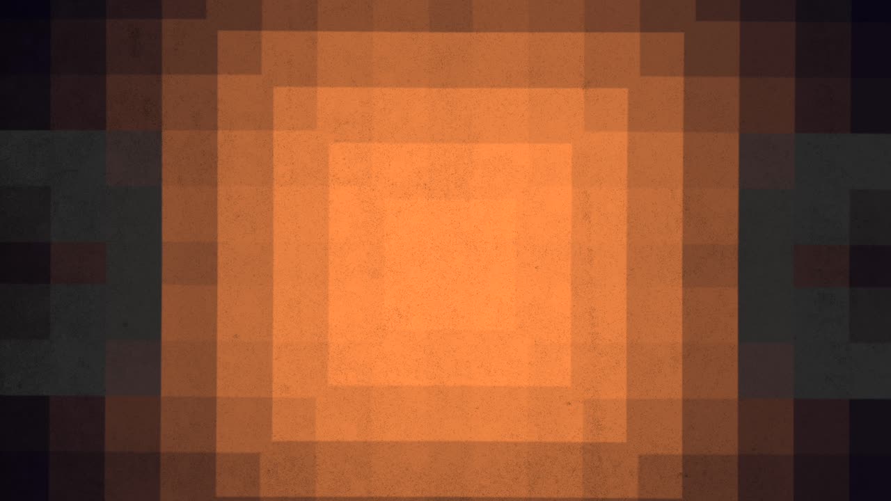 A striking grid pattern of black and orange squares, with black squares aligned vertically and horizontally, and orange squares positioned at their centers