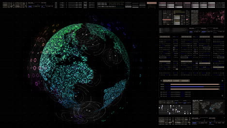 comunicación global futurista de 5g a través de conexiones de internet de banda ancha entre ciudades de todo el mundo con un mapa del continente de partículas de matriz para el fondo de visualización frontal