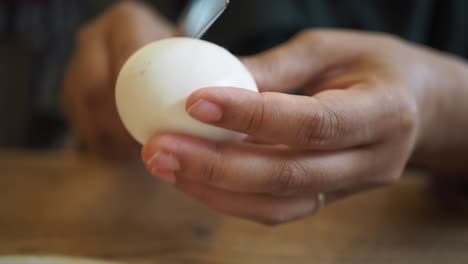 peeling an egg