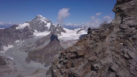 carrel hut, cervino mountain is a refuge for people climbing the matterhorn