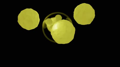 abstract 3d render of glowing yellow spheres