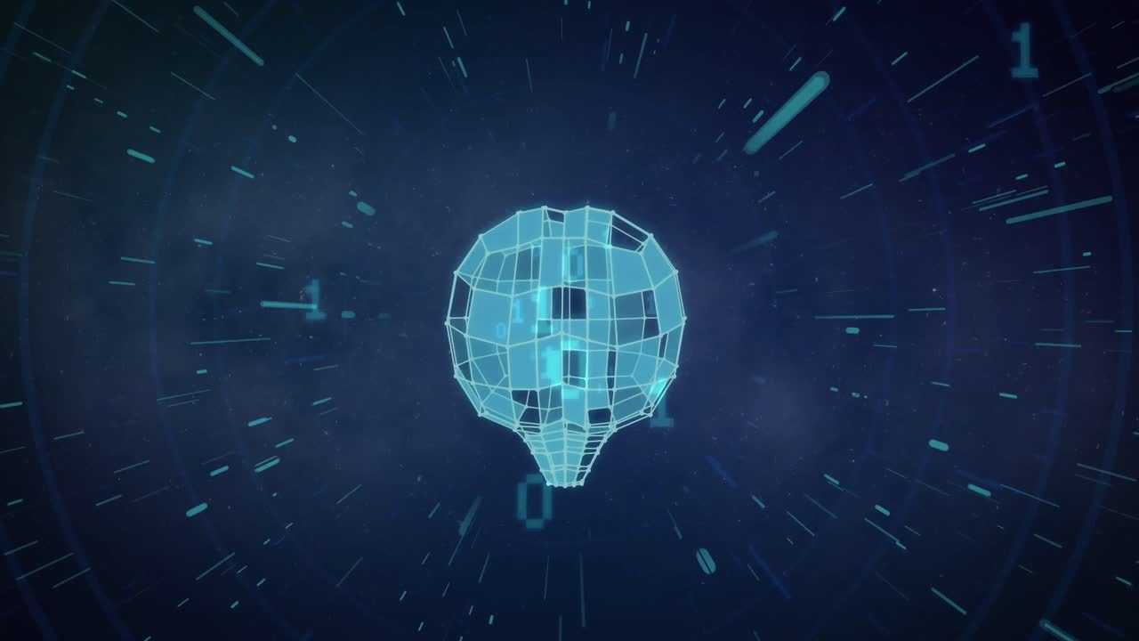 Animation of brain and shapes over binary coding