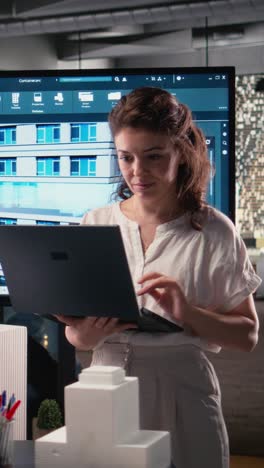 vertical video professional property developer analyzes zoning regulations and project plans