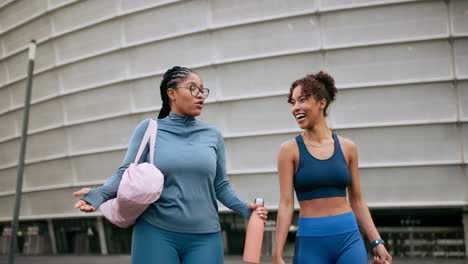 two women friends exercising