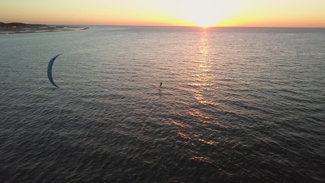 Kitesurfing at Sunset