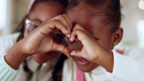 heart hands, portrait and mother