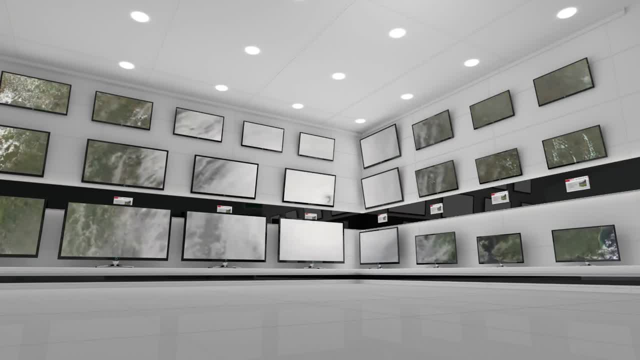 텔레비전 스크린에 움직이는 구름