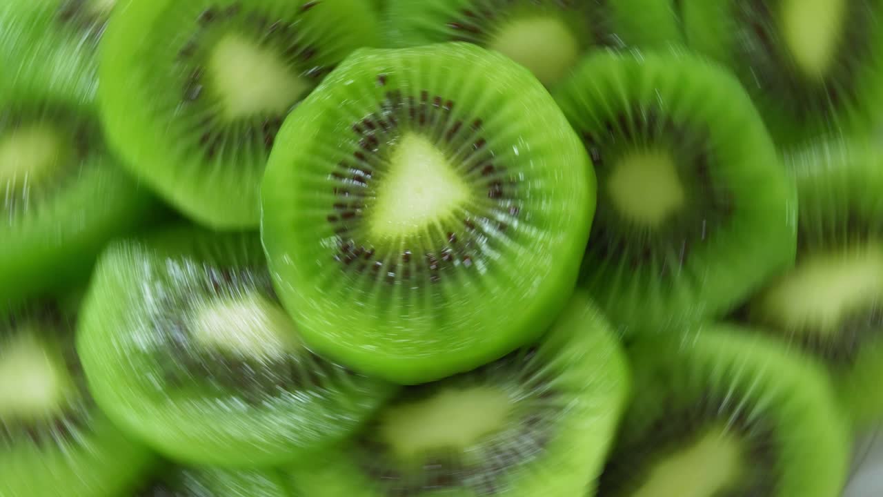 키위 과일 조각 회전