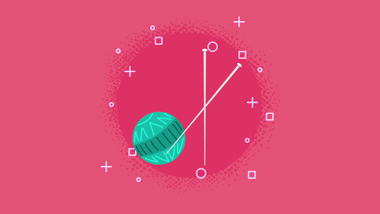 bola de lana con agujas de ganchillo