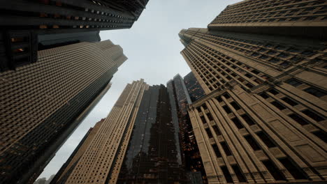 Bottom-view-of-modern-skyscraper-in-business-district