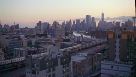 Película-De-16-Mm-De-Brooklyn-Y-El-Centro-De-La-Ciudad-De-Nueva-York-Al-Atardecer