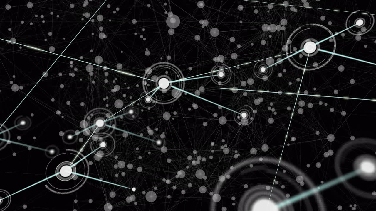 검은 바탕에 선으로 연결된 점들의 애니메이션