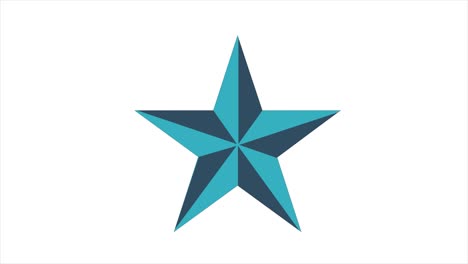 blau gefärbtes animiertes stern-symbol, isoliert auf weiß