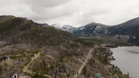 Drone-of-Ptarmigan-Mountain-from-Grand-Lake-Colorado-with-a-snowstorm-approaching-over-peak