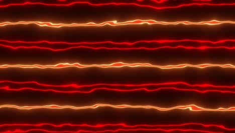 animación de líneas horizontales rojas y doradas. bucle sin costuras