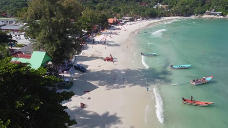 haad rin beach in koh phangan island thailand drone home of full moon party