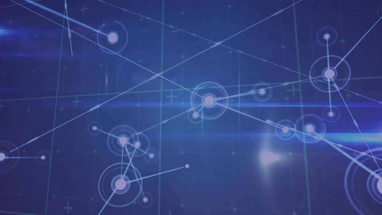 animación de la red de conexiones a través de senderos de luz