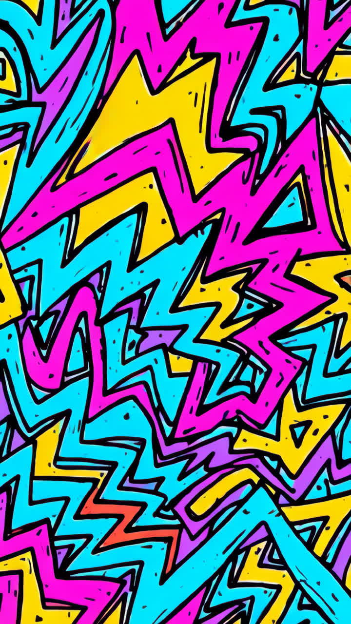 Vibrant Neon Abstract Zigzag Pattern