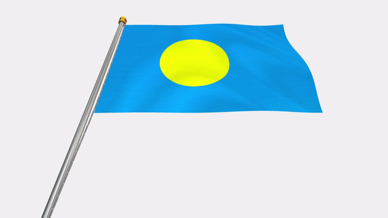 바람에 날아다니는 팔라우 발의 루프 비디오, 4k의 느린 동작 비디오, 알파 채널