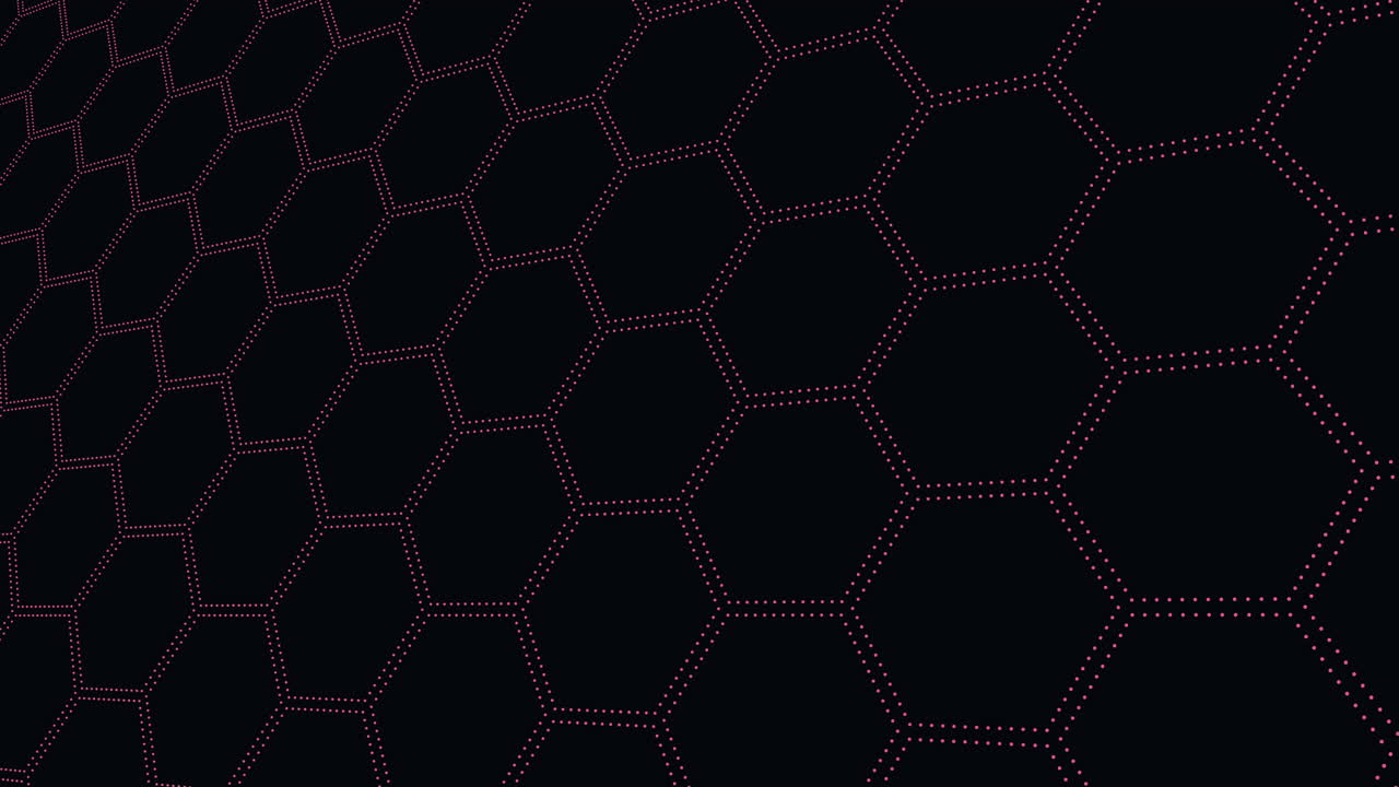 яркие красные точки в шестиугольном рисунке на черном фоне
