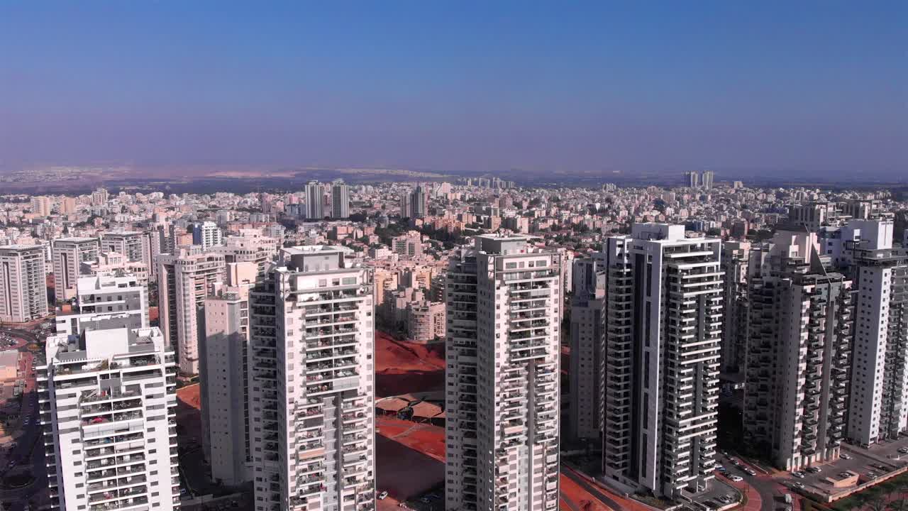 Aerial View of Modern High-Rise Residential Buildings in a City