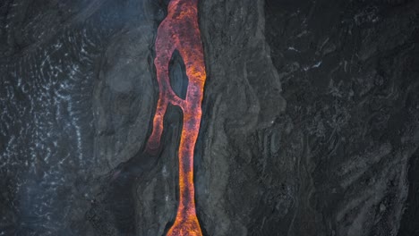 drone flying above cumbre vieja eruption