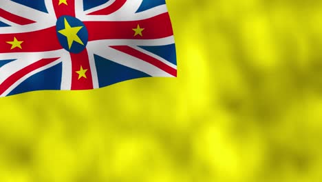 Bandera-De-La-Isla-De-Niue-Ondeando