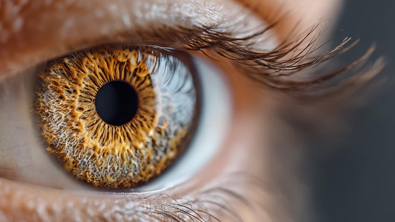A Close-Up Investigation into the Intricate Patterns and Stunning Colors of a Human Eye, Highlighting Vibrant Hues and Unique Textures That Captivate the Viewer