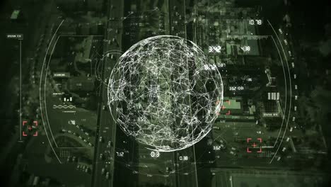 animación satelital con globo giratorio