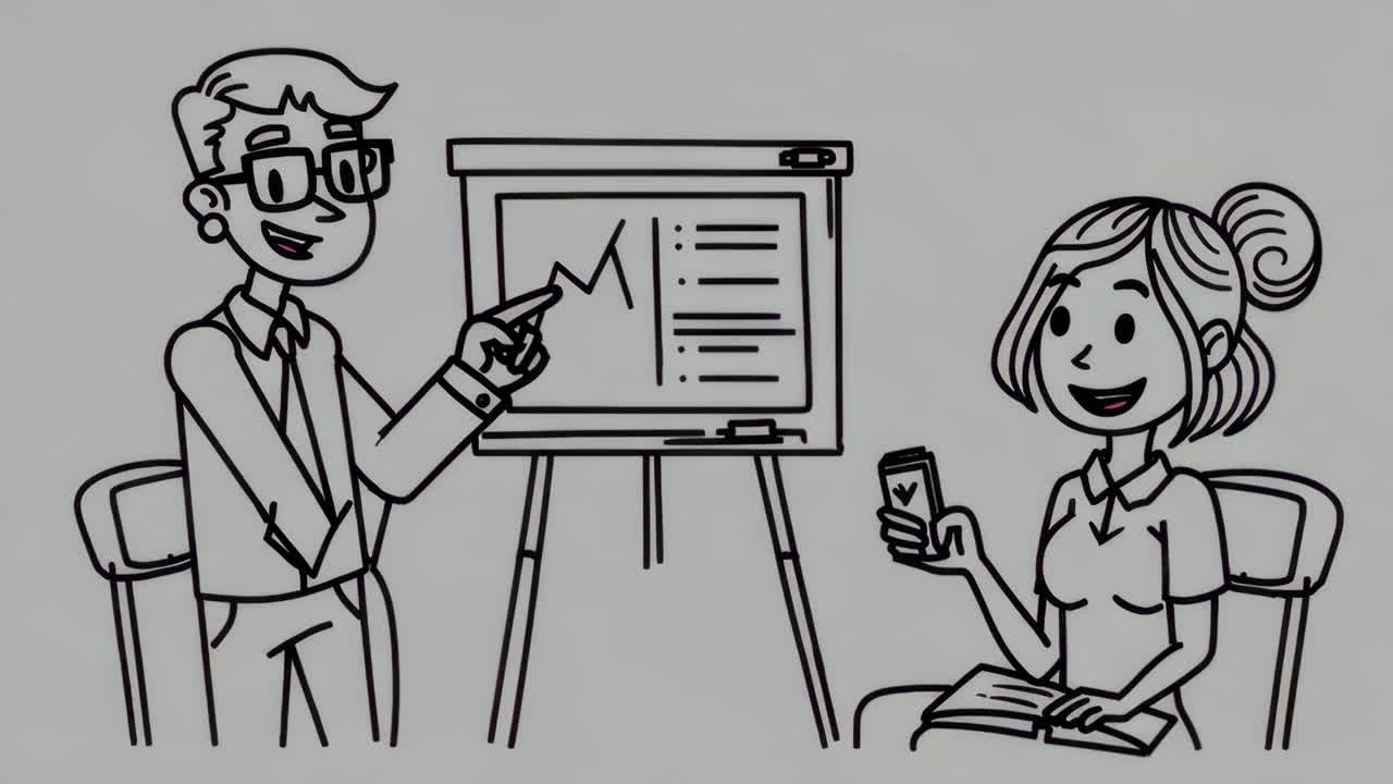 Business Presentation with Whiteboard