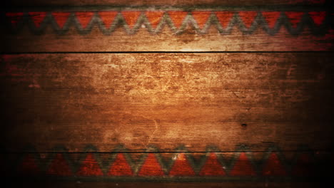 patrón triangular colorido en un fondo de madera angustiado