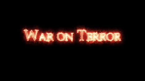 war on terror written with fire. loop