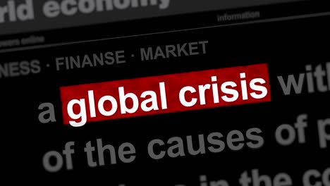 headline news titles media with global crisis economy crash animation