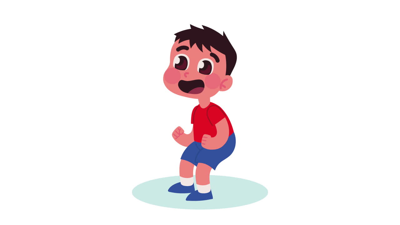 happy little kid character animation