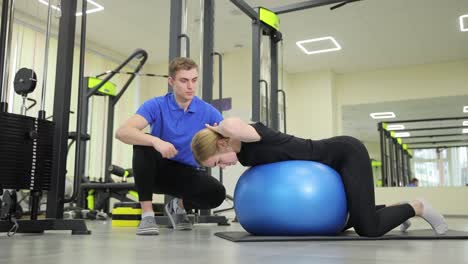 physiotherapy session with exercise ball