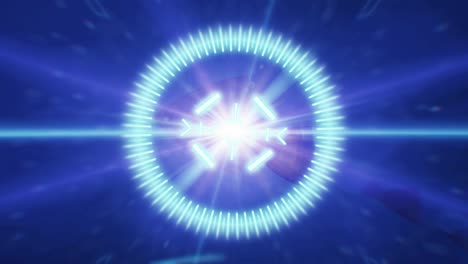 animación en 2d de un objetivo con un fondo de resaltos anamórficos
